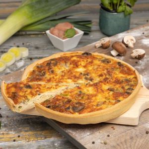 Quiche de Cogumelos e Alho Francês